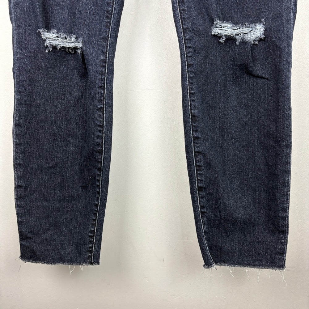 J Brand Capri Skinny Jeans Distressed Raw Hem Stretch Dark Wash Mid Rise Cropped - Picture 5 of 9